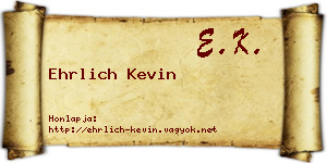 Ehrlich Kevin névjegykártya